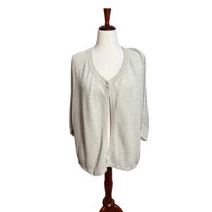 Madewell sweater open front oversized 3/4 dolman sleeve oatmeal beige Sz XS